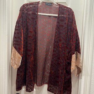 The Langford Line‎ Womens Velvet Burnout Kimono Jewel Tone Whimsygoth Witchy OS